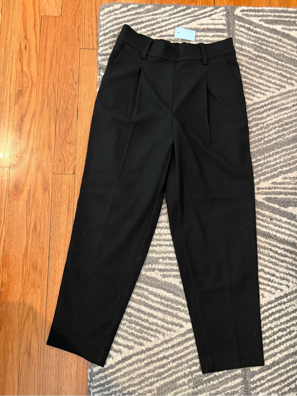 Loft Pull-on Black Pleated Dress Pants